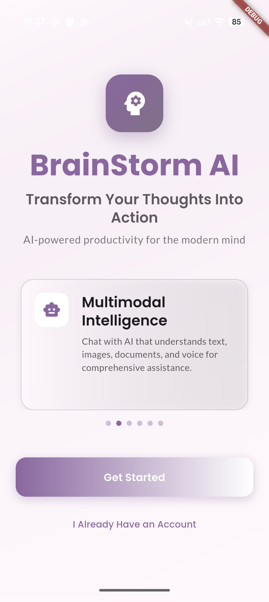 Landing screen screenshot 2